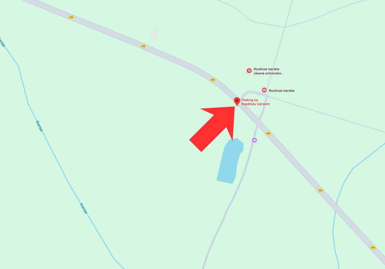 Mapa z czerwoną strzałką